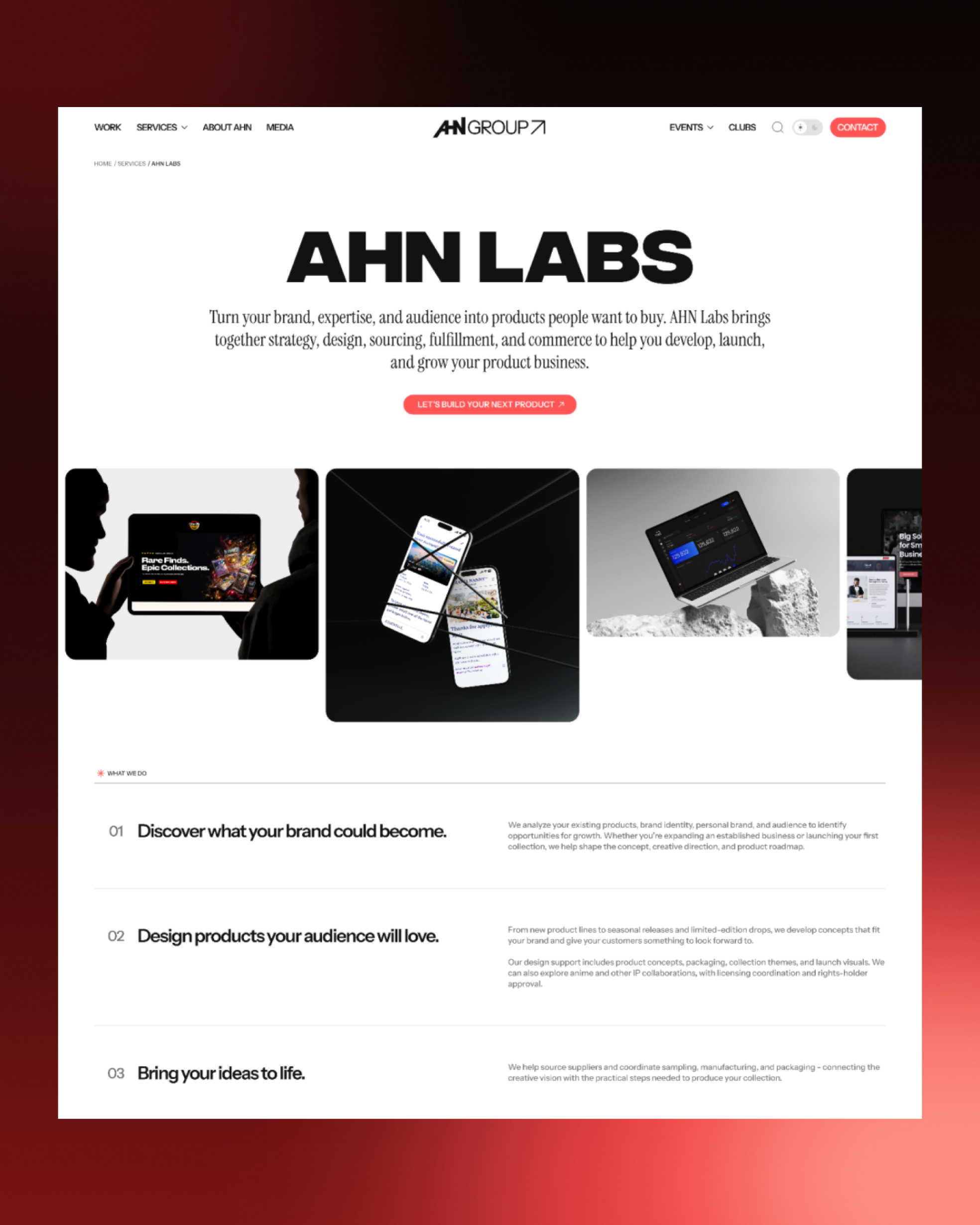 Trang chủ AHN Labs – giao diện sáng